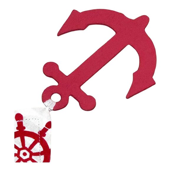 Reversible Nautical Anchor & Helm Fabric Table runner Set Of 2 Beach Lake House - Picture 9 of 11